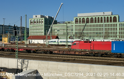 25.02.2021 neuperlach.org.gelbmann.org zeigt den Brückenbogen am Hirschgartenn für die 2. Stammstrecke München