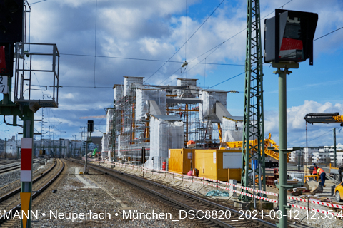 13.03.2021 neuperlach.org.gelbmann.org zeigt den Brückenbogen am Hirschgartenn für die 2. Stammstrecke München